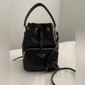 Authentic leather Prada bucket bag